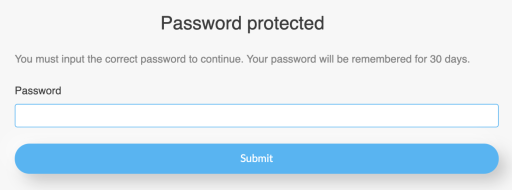 LinkBossPro biolink page password protection example on page