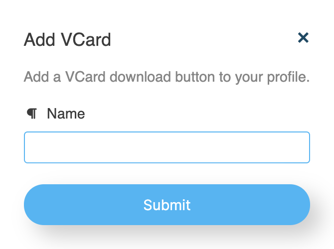 LinkBoss Pro Vcard add box settings image