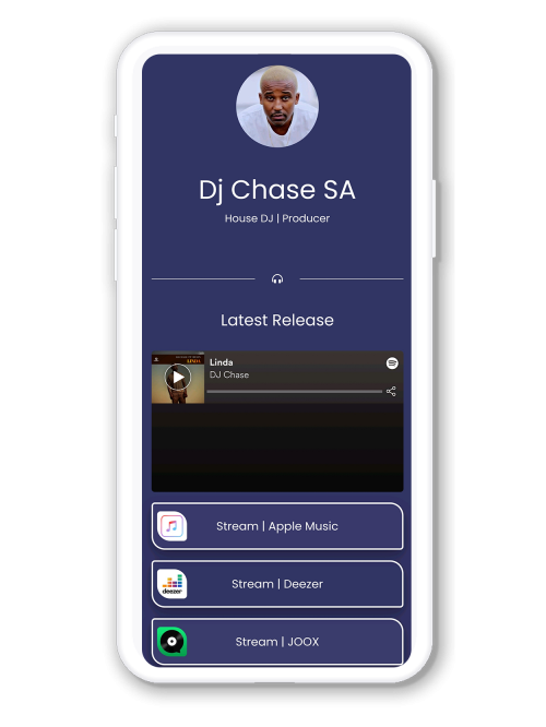 LinkBossPro artist DJCHaseSA page example