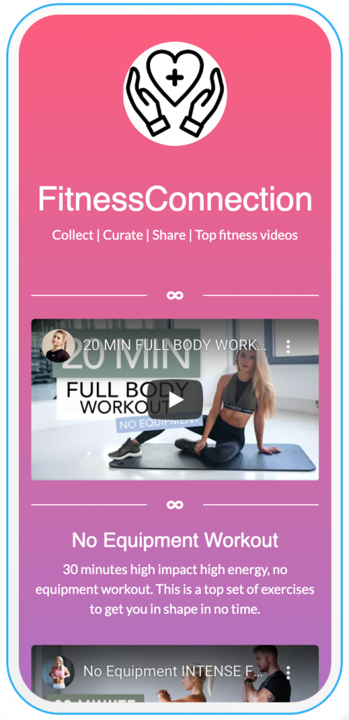 LinkBossPro biolink page example fitness connection