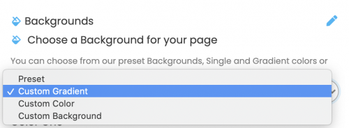 LinkBossPro custom gradient selection option (biolink link in bio)image